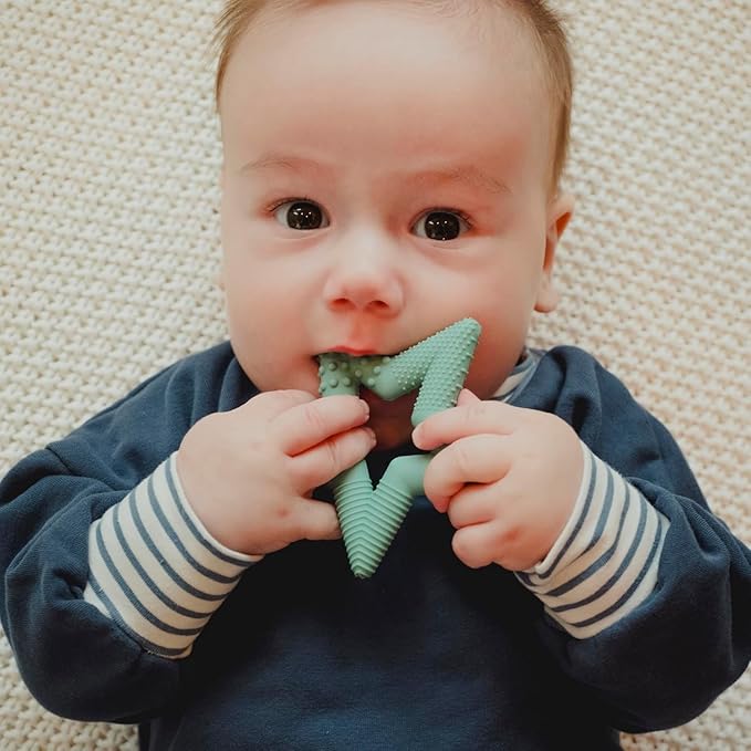 TalkTools Sensory Teeny Teether Star - Alternative to Thumb Sucking and Pacifiers, Enhances Oral Motor Awareness, Perfect for Children with Sensory Needs, Oral Development Aids (Sage)