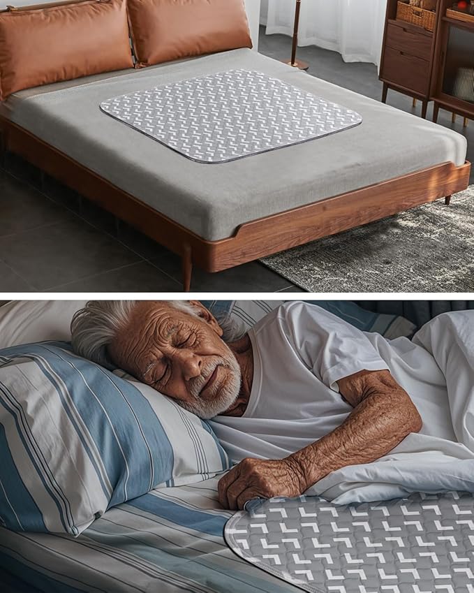 Non-Slip Bed Pads for Incontinence Washable (36" x 72"|2 Pack), Waterproof Bed Pads, Bed Wetting Pads for Bed, Sofa, Floor, Resuable Underpads for Adults, Seniors, Pet