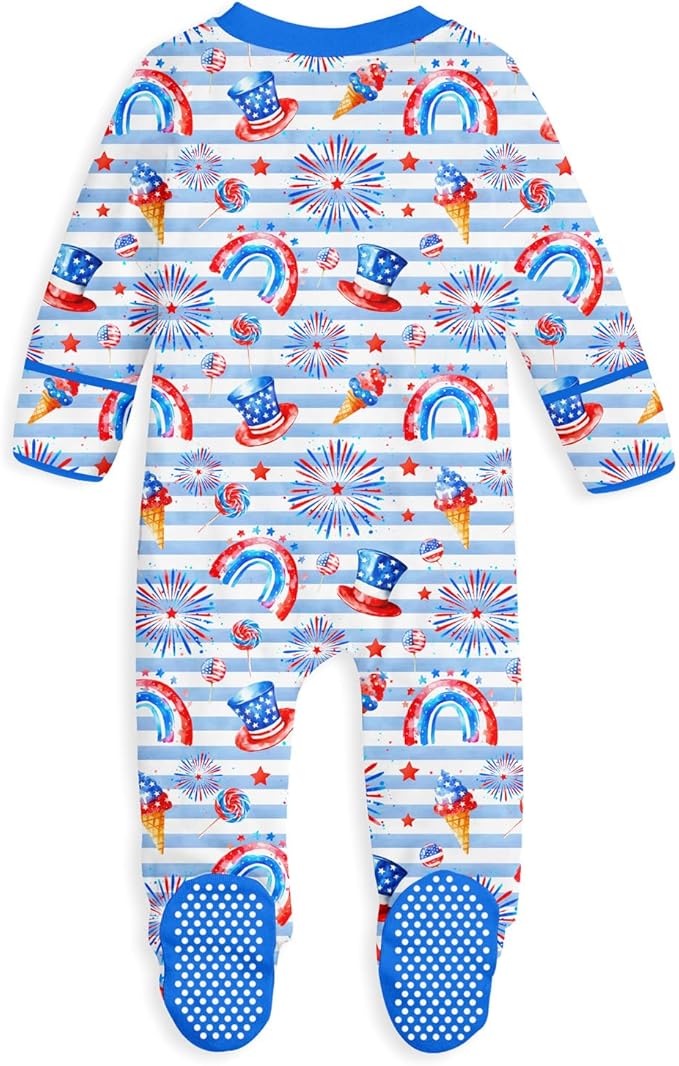 UNIFACO Baby Girls Boys Footed Pajamas One-Piece Sleeper Snug Fit Sleep and Play Zip Front Footie Romper 0-12 Month