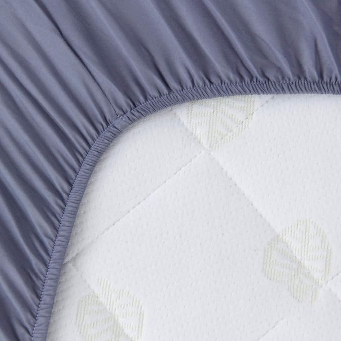 Biloban Crib Sheets Fitted, 2 Pack Crib Sheet Fits for Standard Crib Mattress, Neutral Toddler Bed Sheets for Baby Boys and Girl, Grey & Aqua, 52”X 28”