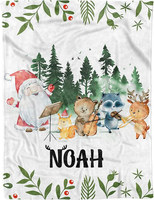 Personalized Baby Blankets with Name, Customized Name Blanket for Boys Girls, Custom Toddler Blanket Gifts for Birthday, Christmas, Newborn Soft Flannel Blankets Kids Birthday Gifts