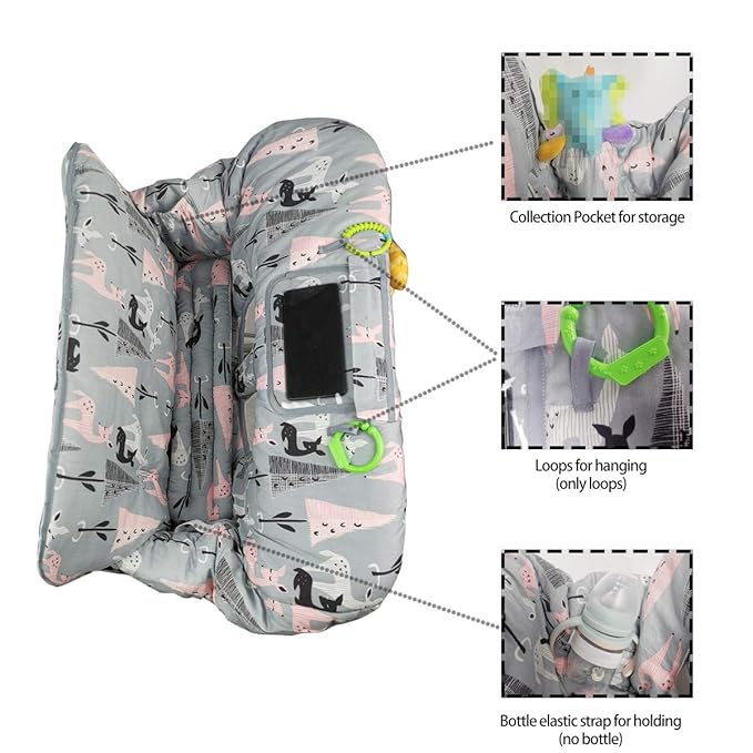 ICOPUCA Shopping Cart Cover, 2-in-1 cart Cover for Babies N high Chair Cover, Padded Grocery cart Cover for Baby boy Girl,with Split/Padded/Reversible seat Cushion, Deer