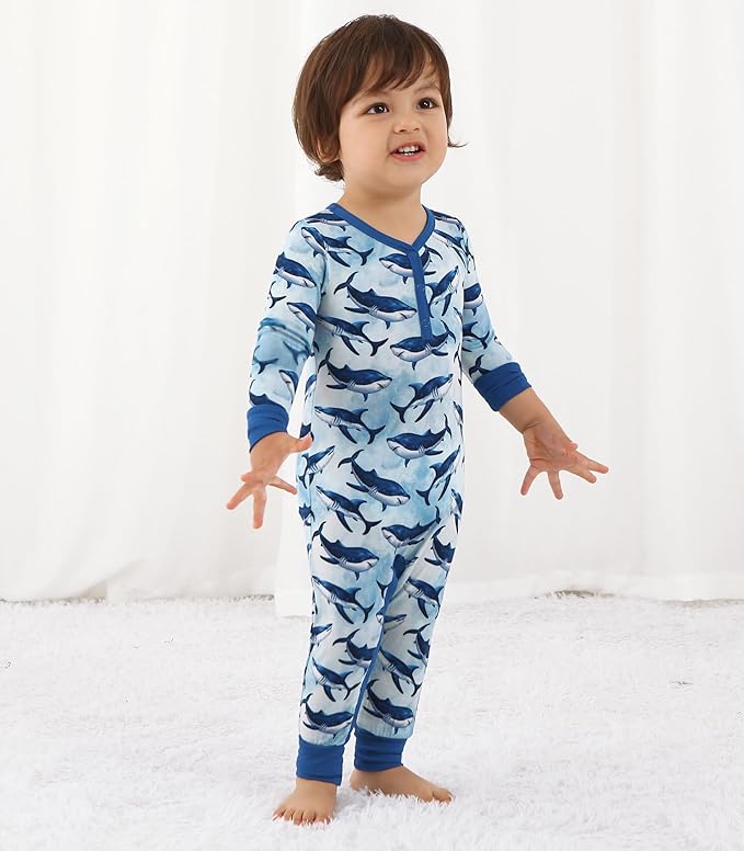 Baby Boys Girls Romper-Viscose Made from Bamboo, Long Sleeve Jumpsuits Soft Footless Rompers, Unisex