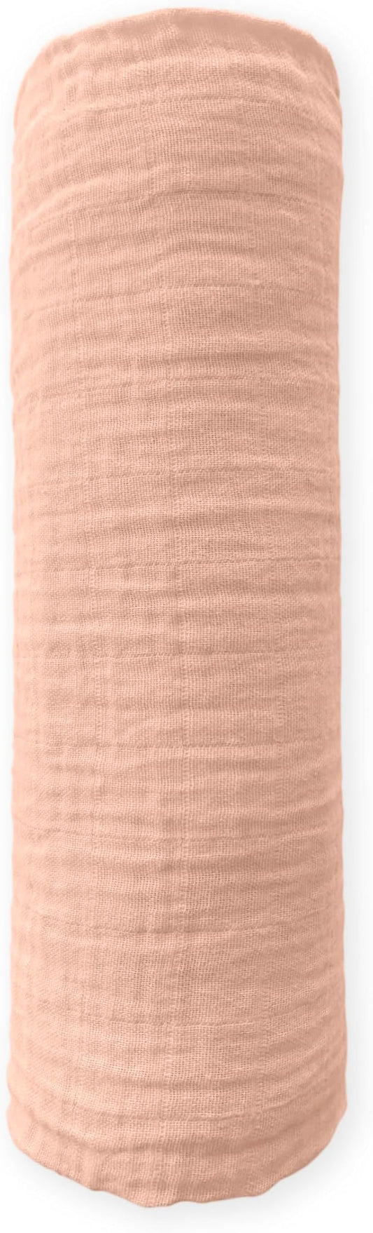 SwaddleDesigns Cotton Muslin Swaddle Blanket, Receiving Blanket for Baby Boys & Girls, Best Registry Gift, 46x46 inches, Peach Blush