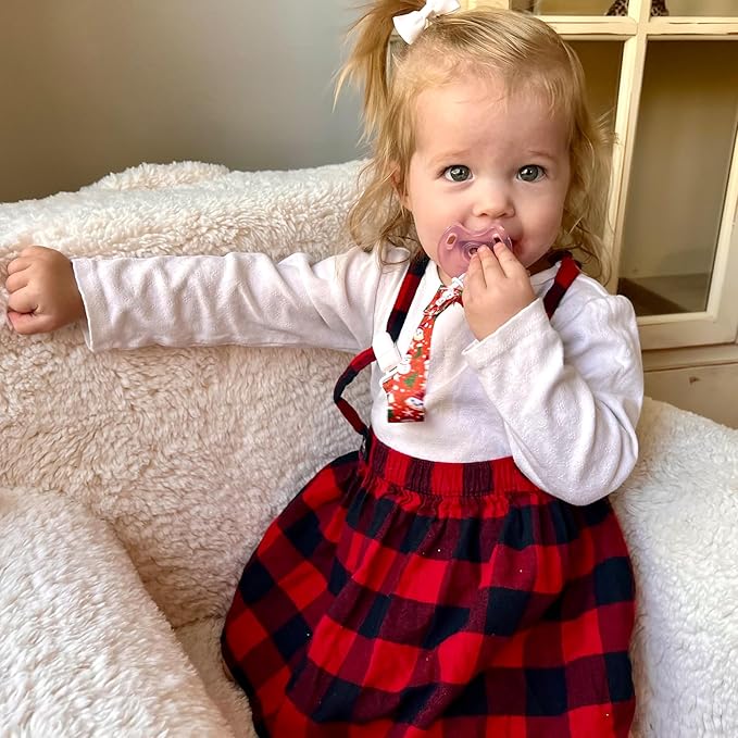 ALVABABY Pacifier Clip 8 Pack Binky Paci Clip Holder Leashes for Newborn Baby Boys Girls Christmas 8DBP04-DA