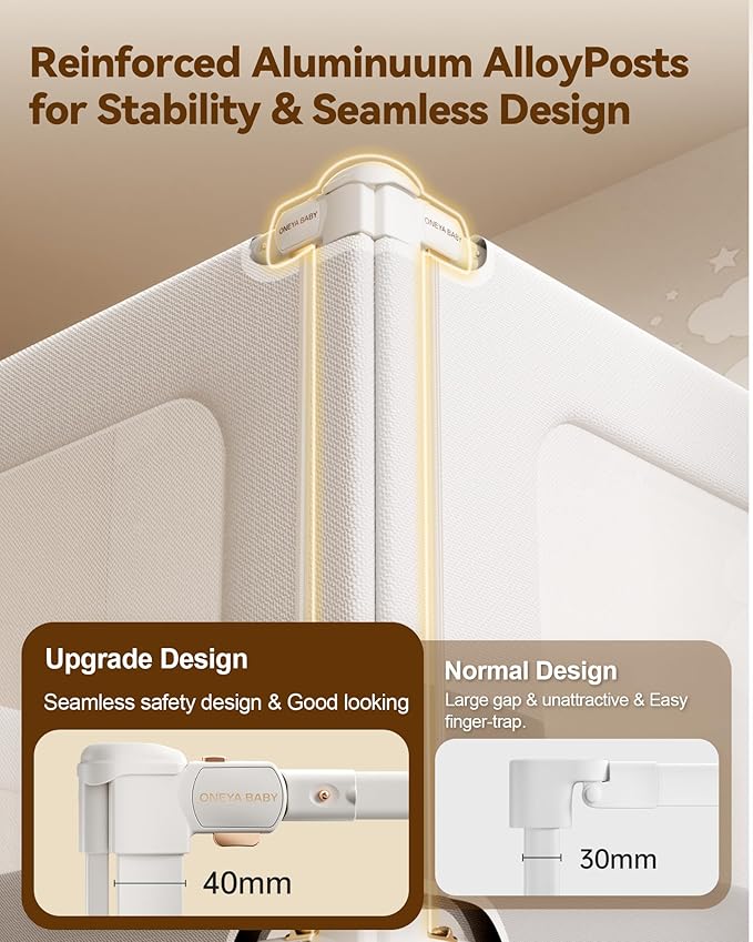 Baby Bed Rail Guard for Toddlers, Reinforced 78.7in Toddler Bed Rails for Queen, King Bed with Height Adjustable, Extral Tall Child Safety Side Railing Guards/Bedrail for Kids,White/Grey, 1 Side
