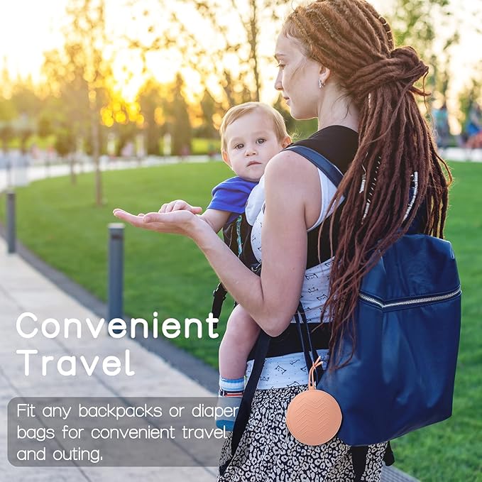 2 Pack Silicone Pacifier Holder Case, BPA Free Newborn Baby Pacifiers Silicone Pouch for Boys & Girls, Portable Silicone Pacifier Container Case (Muted, Apricot)