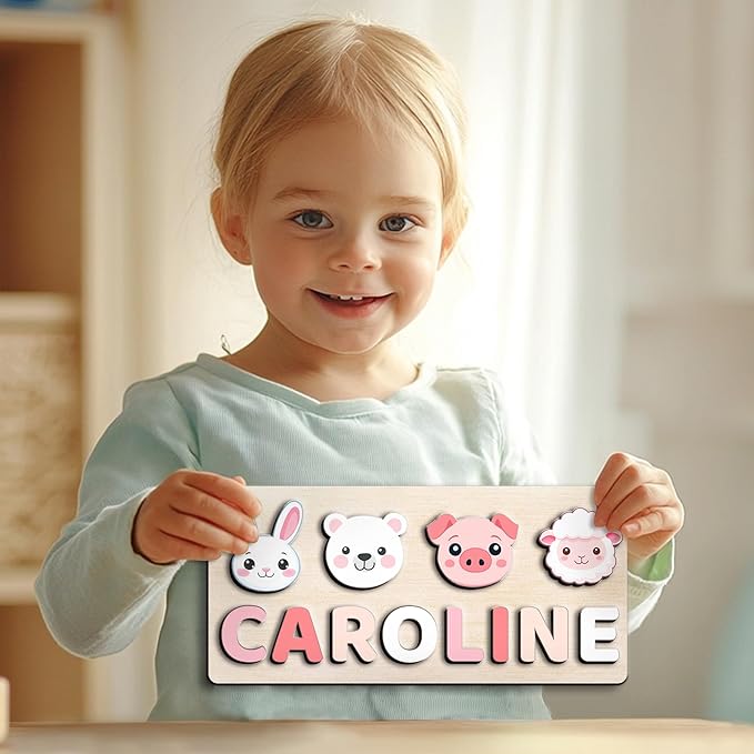 Personalized Puzzles for Toddlers 1-3,Name Puzzle for Kids Personalized,Name Puzzle for 1 Year Old,Educational Toys, Easter Gifts