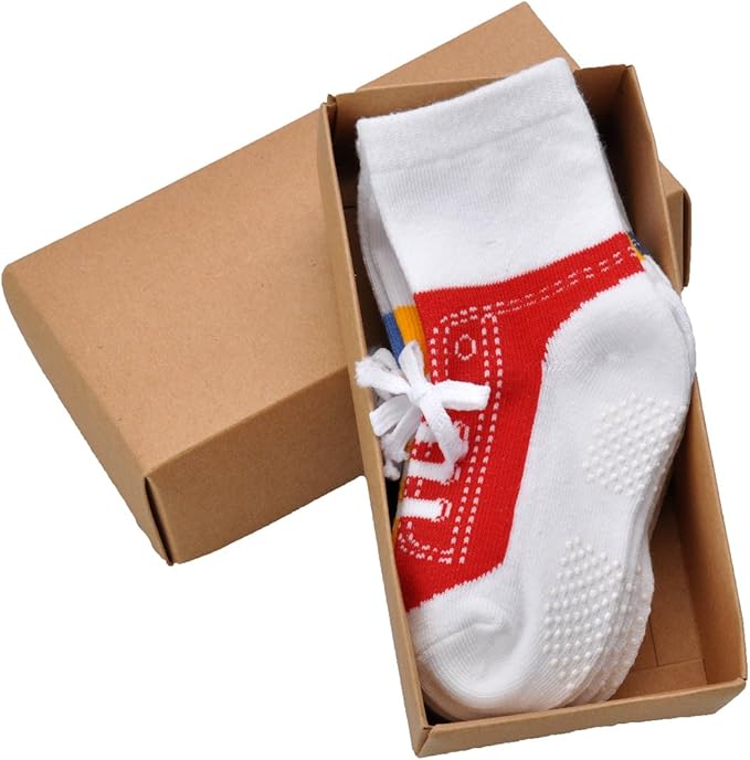 EPEIUS Unisex Baby Girls Boys Non-Slip Socks (Set of 6)
