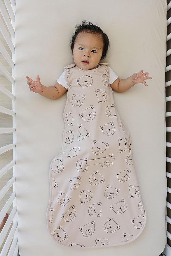Woolino Toddler Sleeping Sack, 4 Season, Merino Wool and Organic Cotton, Baby Sleep Bag, 2-4 Years, Teddy Bear
