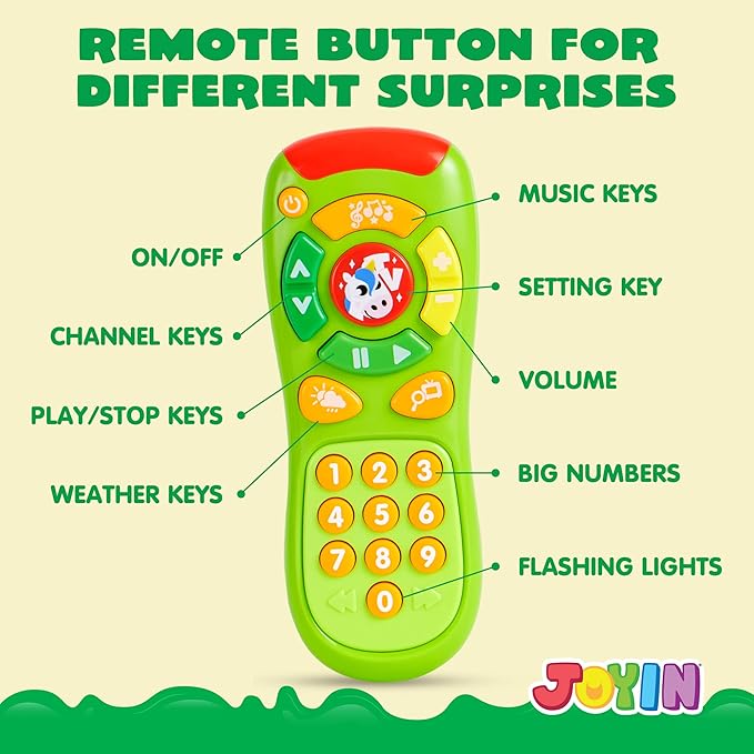 JOYIN Baby Toy Phone, Remote and Smartphone with Music, Fun Learning Musical Toys for Babies, Kids, Boys or Girls, Holiday Stocking Stuffers, Birthday Gifts, Easter Basket Stuffers