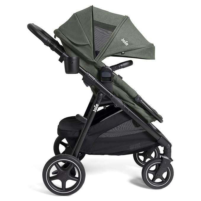 Joie Ginger LX Stroller and Rue Infant Car Seat Travel System with Anti-Rebound Base and All-Wheel Suspension (Evergreen)