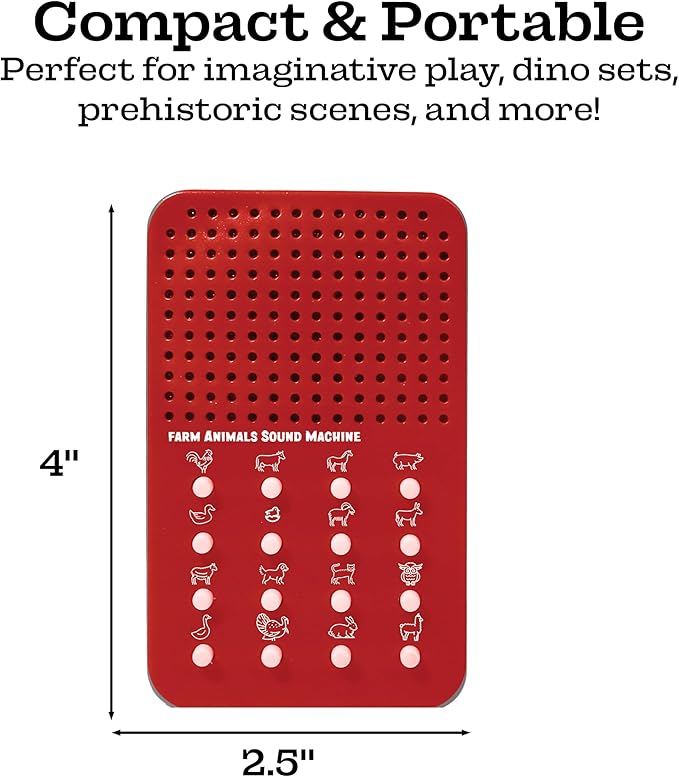 Farm Noisemaker with 16 Farm Animal Sounds, Cow, Chicken, Horse, and More Animal Noises, Portable Electronic Sound Maker Farm Themed Sound Board For Kids With 16 Effects, Birthday Noise Maker Toy Gift