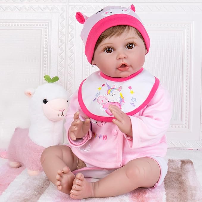 Aori Lifelike Reborn Baby Dolls - 22 inches Realistic Weighted Newborn Girl Dolls, Great Gift Set for Kids 3+, Pre-Parents, Grand-Parents, Collectors