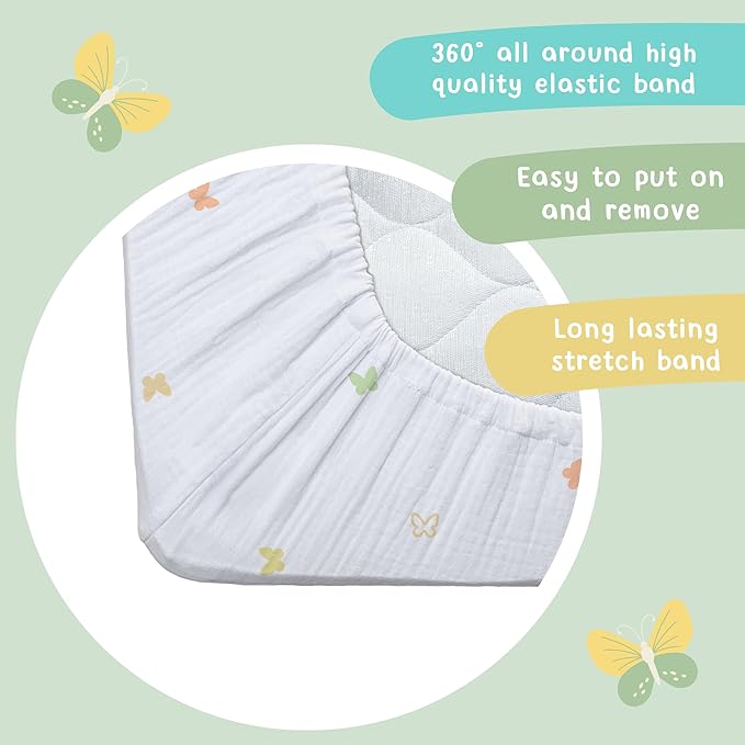 hugs & llamas | 100% Organic Cotton Muslin Fitted Crib Sheet | Premium Baby Crib Sheets for Boys & Girls Crib Fitted Sheet | Organic Crib Sheets Girl & Boy Crib Sheets Neutral | Crib Mattress Sheet