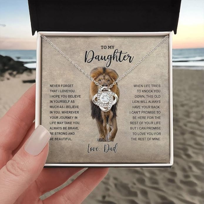 To My Daughter Gift Necklace From Dad or Mom - Badass Daughter Jewelry With Heartfelt Message & Elegant Box