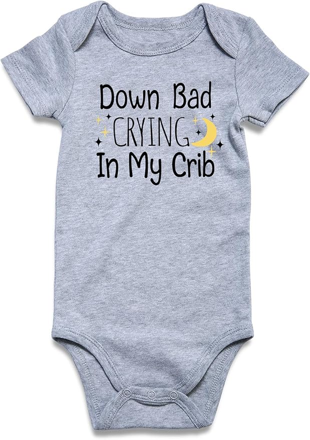 Funnycokid Baby Boys Girls Bodysuit Funny Newborn Romper Short Sleeve Infant Neutral Outfits Jumpsuit 0-12 Months