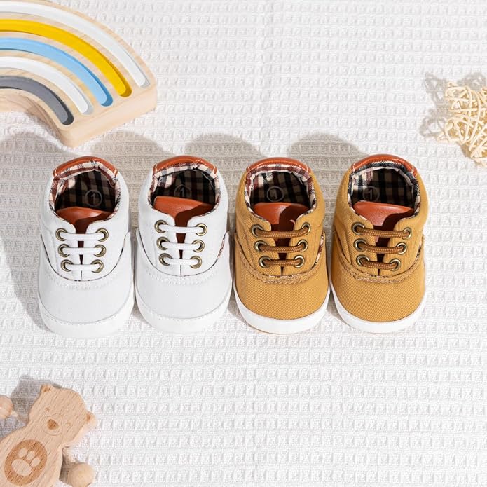 Morbido Infant Baby Boys Girls Canvas Sneaker Toddler Slip On Anti Skid Newborn First Walkers Candy Shoes for 0-18 Months