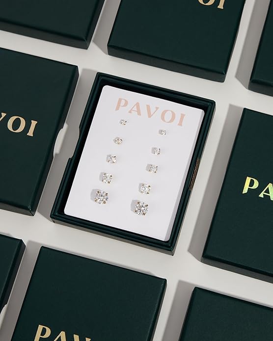 PAVOI 14K Gold Plated Dainty Flat Back Earrings for Women - Hypoallergenic Sterling Silver Posts Helix Cartilage Piercing Jewelry - Emoji Motif Bow Celestial Flatback Gold Stud Earrings Screw Back