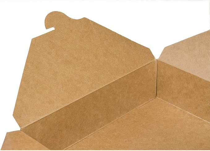 Karat Paper To Go Boxes [54 oz - 200ct] Leak-Resistant, Microwavable, Heavy-Duty Take Out Boxes | Grease Resistant & Stackable | #2 Kraft Brown