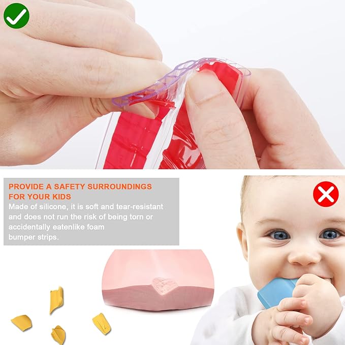 HOMREALM Baby Proofing 7.05ft Long (1.18" Wide) Corner Guards Furniture Corner & Edge Safety Bumpers Corner Covers Protectors Baby Proof Bumper & Cushion to Cover Sharp Furniture & Table Edges