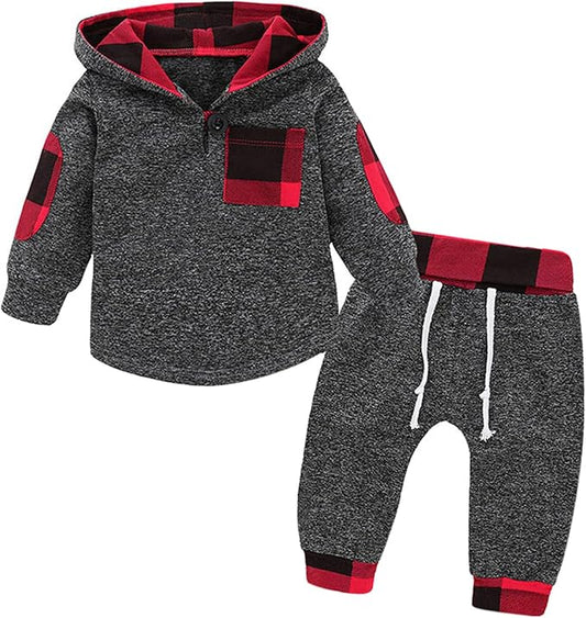 Toddler Baby Boy Clothes Infant Newborn Boy Outfit Long Sleeve Hoodie Sweatshirt Pants Fall Winter Clothes Set