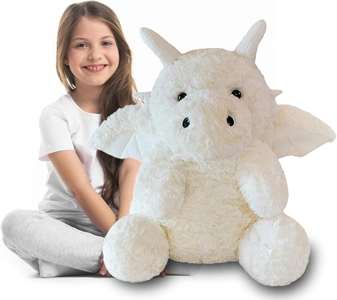 Little Flying Dragon - Cute Stuffed Animal Plush Toy - Adorable Soft Dragons Toy Plushies and Gifts - Perfect Present for Kids (White,22.04in/56cm)