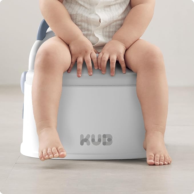 KÜB 3-in-1 Potty Training Toilet (Chair, Seat, Step Stool) - 9 CM Splash Guard, One-Click Assembly, Easy to Clean - Versatile Toddler Potty Trainer for Boy Girl - Blue