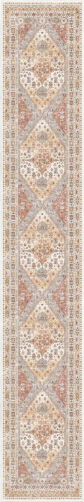 zesthome Washable Runner Rug 2.5x16 - Stain Resistant Entryway Rug,Ultra-Thin Kitchen Rugs, Anti Slip Backing Runner Rugs for Entrance Laundry Room Indoor Hallway (Orange,2.5'x16')