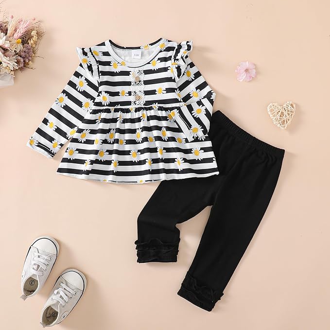 Baby Girl Clothes Toddler Girl Outfits Ruffle Shirt Pants Cute Infant Outfit Set Baby Girl Fall Winter Clothes