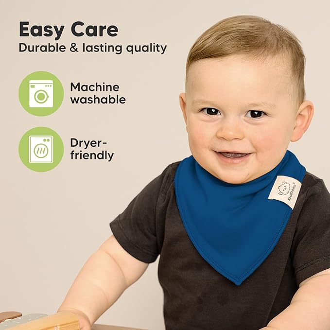 8-Pack Organic Baby Bandana Bibs for Boys, Girls - Super Absorbent Triangle Baby Bibs for Drooling and Teething Infant, 100% Cotton Extra Soft for Newborn, Infant 0-36 Months (Coastline)