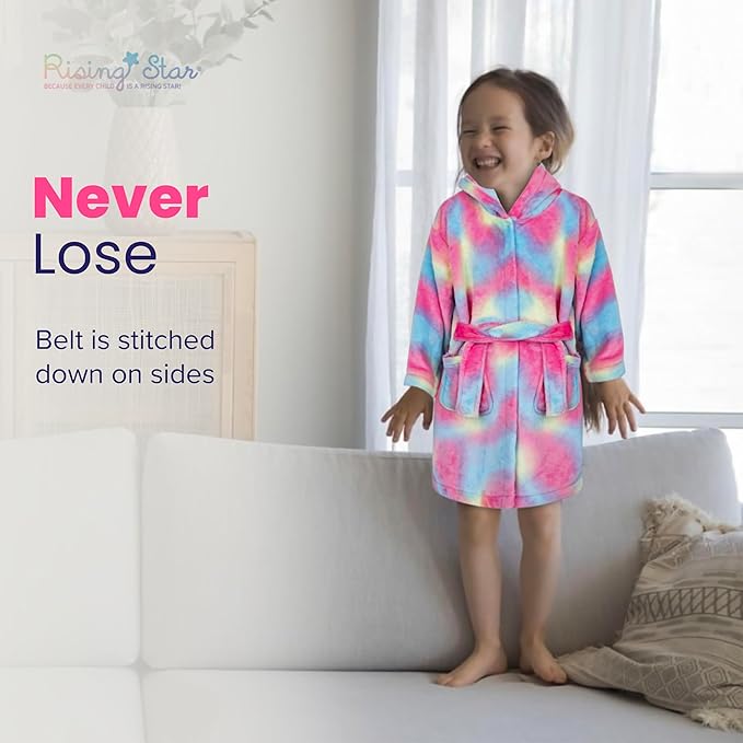 Rising Star Baby Toddler Robe Or Kids Robe for Girls and Boys - Kids & Baby Bath Robe Spa Set with Washcloth or Slippers