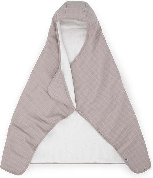 Little Unicorn Premium Hooded Bath Towel| Absorbent Cotton & Terry Blend | Larger Size, 1-6 Years (Porpoise)
