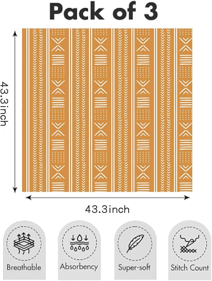 Muslin Swaddle Blankets for Baby Boys and Girls,3 Pack Breathable Soft Receiving Blanket,Large 43.3X 43.3 inches,Newborn Essentials Must Haves(Geometry)