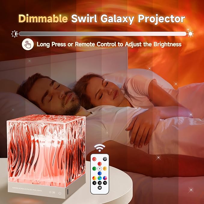 One Fire Flower Lamp Ambient Lighting for Bedroom,18 Colors Cool Things Water Ripple Lamp,Dimmable+Remote+Timer Space Projector Gifts for Women Who Have Everything,Pink Roses Romantic Bedroom Decor