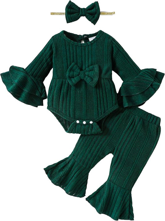 SUNNY PIGGY Baby Girl Clothes Infant Newborn Outfits Romper 0-18 Month Toddler Girls’ Clothing Pant Set