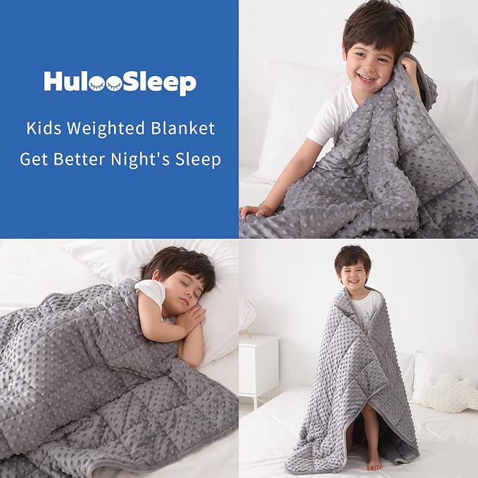 Kids Weighted Blanket Twin 5lbs (36"×48",Gray) Breathable Soft Minky Weighted Throw Blanket for All Season,Heavy Blanket with Premium Glass Beads