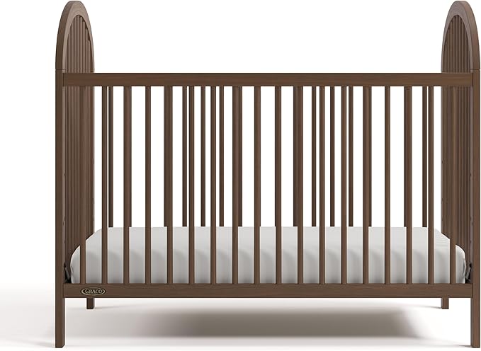 Graco Olivia Convertible Crib (Hazelnut) – GREENGUARD Gold Certified, 100% Solid Wood, Fits Standard Crib Mattress, Converts to Toddler Bed and Daybed, 4 Adjustable Mattress Heights