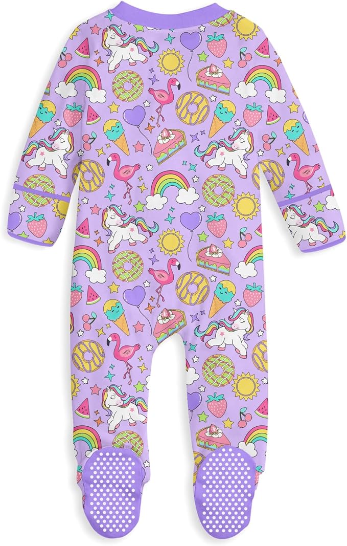 UNIFACO Baby Girls Boys Footed Pajamas One-Piece Sleeper Snug Fit Sleep and Play Zip Front Footie Romper 0-12 Month