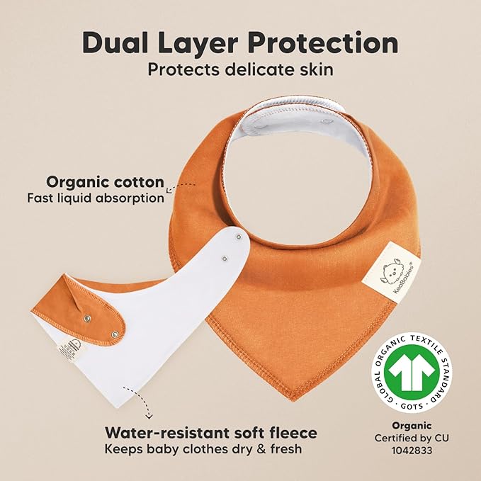 8-Pack Organic Baby Bandana Bibs for Boys, Girls - Super Absorbent Triangle Baby Bibs for Drooling and Teething Infant, 100% Cotton Extra Soft for Newborn, Infant 0-36 Months (Cruise)