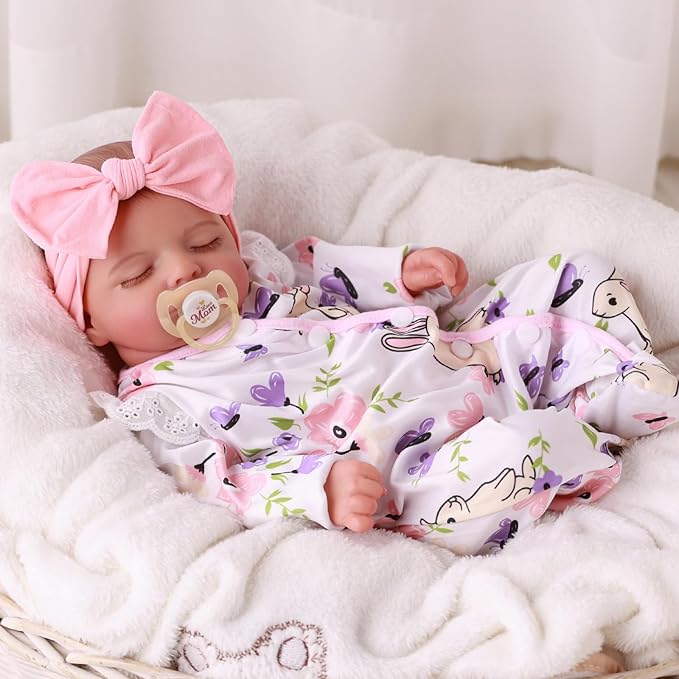 BABESIDE Lifelike Reborn Baby Dolls Girl with Poseable Body, Realistic Real Life Baby Dolls with Accessories for 3+ Year Old Girls Gifts, Pretend Play, Collection, 20 inches