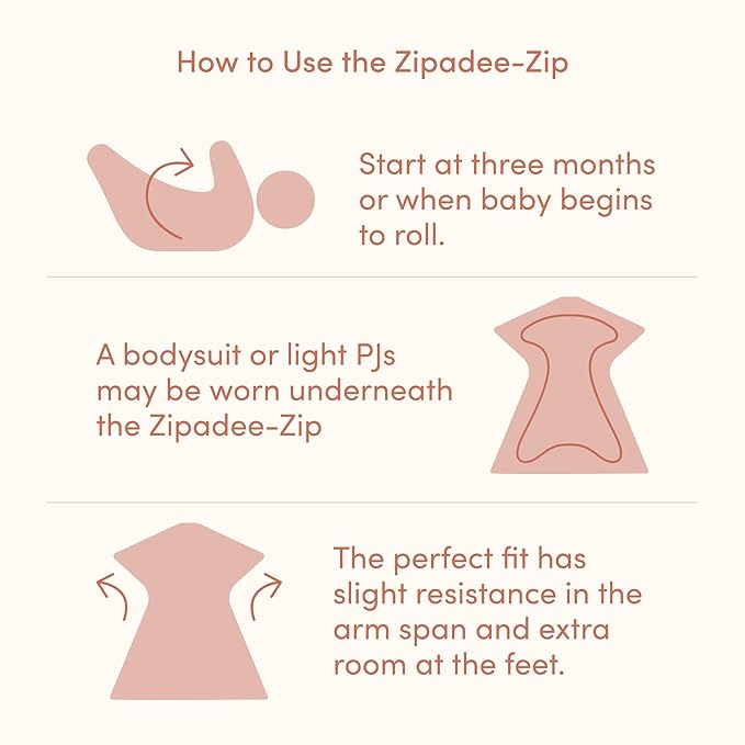 SleepingBaby Zipadee-Zip Transition Swaddle - Cozy Baby Swaddle Blanket with Zipper Convenience - Roomy Wearable Blanket for Easy Diaper Changes - Happy Wolf, X-Small (3-6 Month)