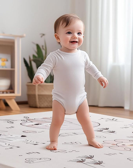 ROBUD Baby Play Mat, Baby Floor Play Mat, 50×50in Kids Play Mat with Non-Slip Pad，Foldable and Machine Washable Foam Play Mat for Baby Aged 0+, WF010