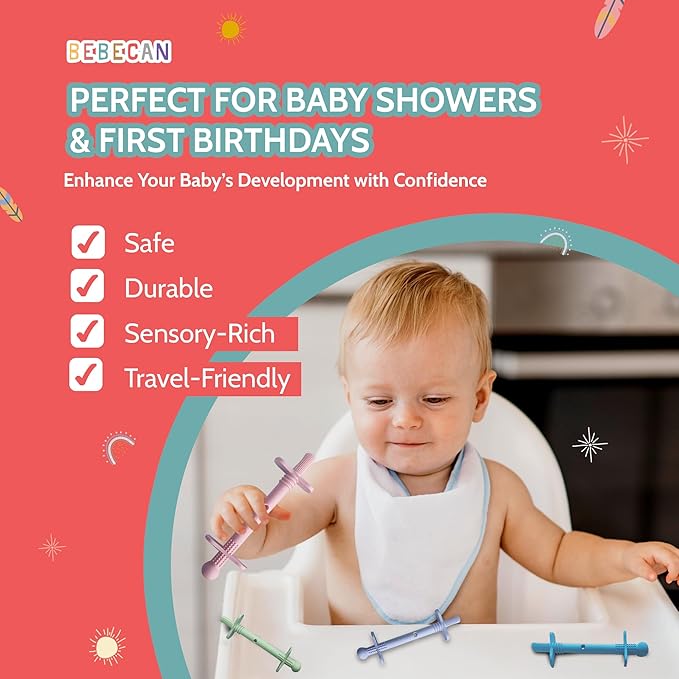 Shielded Teething Tubes – Baby Teething Relief 0-36 Months, Anti-Choking Design, Clip-Attachable, BPA-Free Silicone, 5 Soft Tubes + 2 Teether Clips + 2 Brushes + Storage Bag
