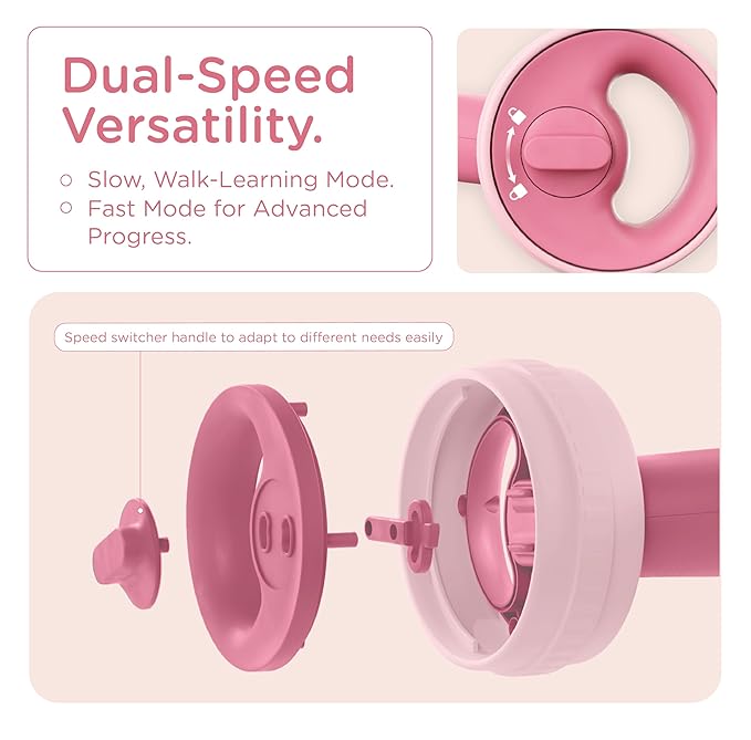 KÜB Montessori Baby Walker - Interactive Push Toy for Toddlers Learning to Walk with Soft Music & Lights, Adjustable Speed & Non-Slip Wheels, Educational Activity Center