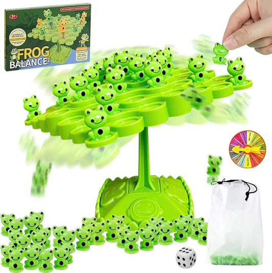 Frog Balance Game，Balance Board Game，Two-Player Balanced Tree Board Game, Montessori Frog Balance Tree Educational Toys, Children Desktop Game Gift for Boys Girls