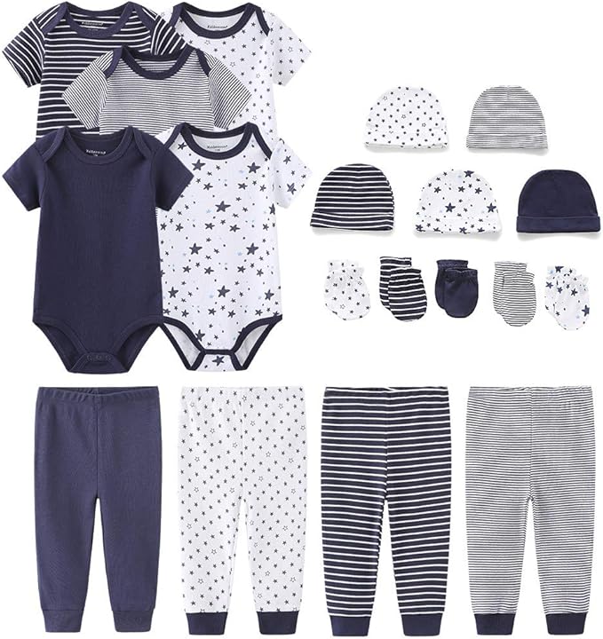 Kiddiezoom Newborn Baby Girl Boy Clothes Baby Outfits Pants Bodysuits Gifts Set Layette Set 0-3 Months
