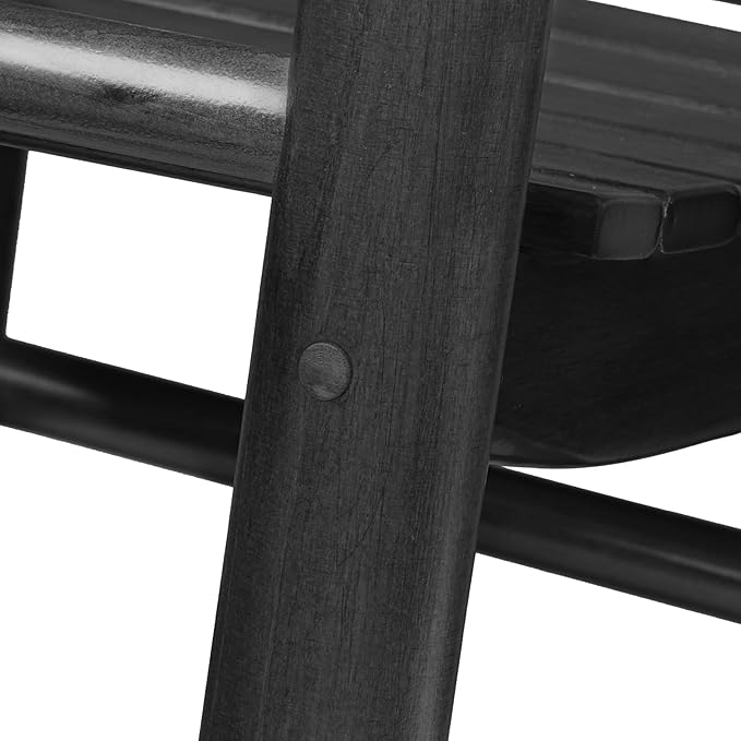 Child's Wood Porch Rocker - Perfect for Indoor or Outdoor All Weather Rocker for Garden, Lawn, Balcony, Backyard and Patio Use - Suitable for 3-7 Years Old (Black)