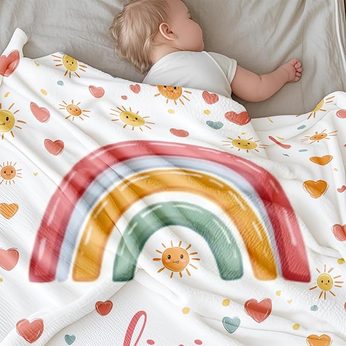 Ship Next Day, Personalized Baby Blanket for Boys Girls - Printed in USA, Custom Baby Blanket with Name Super Soft Plush Flannel, Easter Christmas Brithday Gifts for Baby Shower Kids Toddlers Newborn