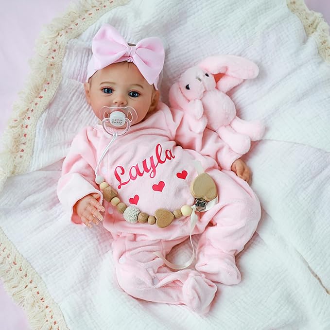 Realistic Reborn Baby Dolls – 18-Inch Lifelike Newborn Baby Doll with Open Eyes, Poseable Handmade Real Life Baby Doll, Gift Set with Accessories for Kids Ages 3+